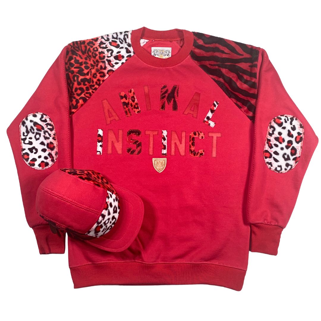 Animal Instinct 5 Sweatshirt Red Tiger