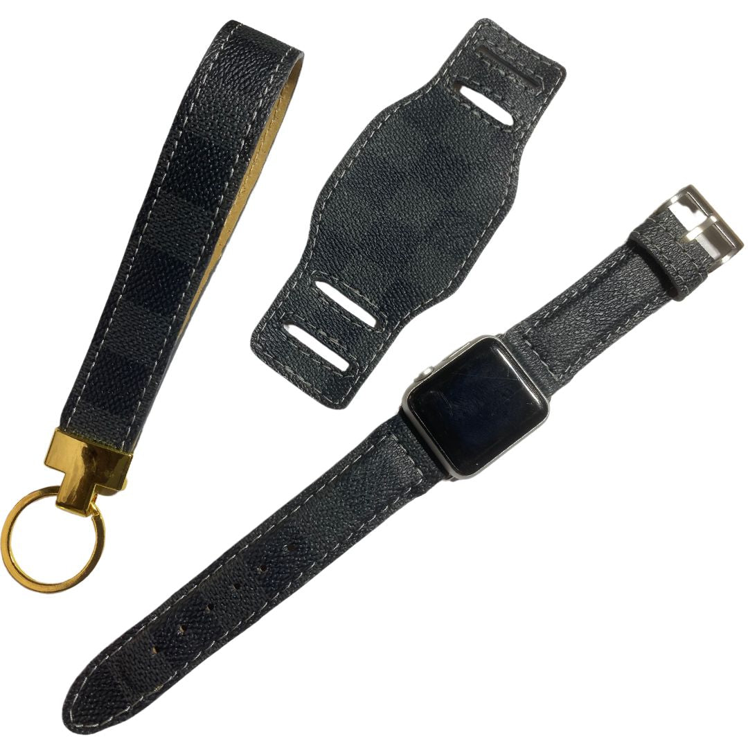 Louis Vuitton Apple Watch Band Strap keychain Damier Grey
