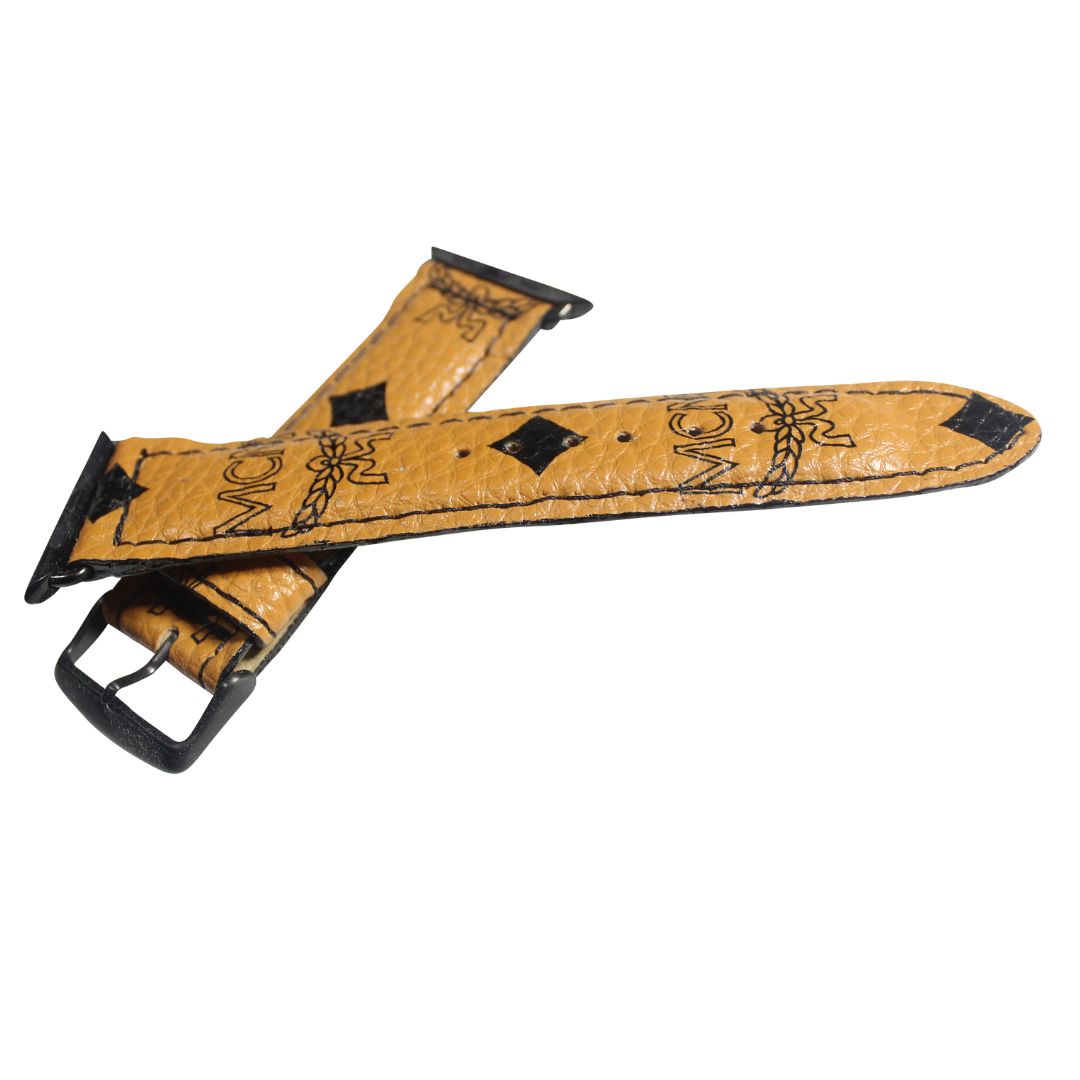 MCM Apple Watch Band Strap Tan Upcycled