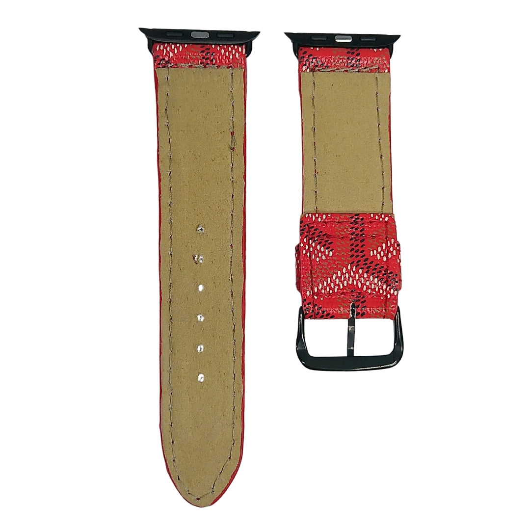 Maison Goyard Apple Watch Band Red Upcycled Back