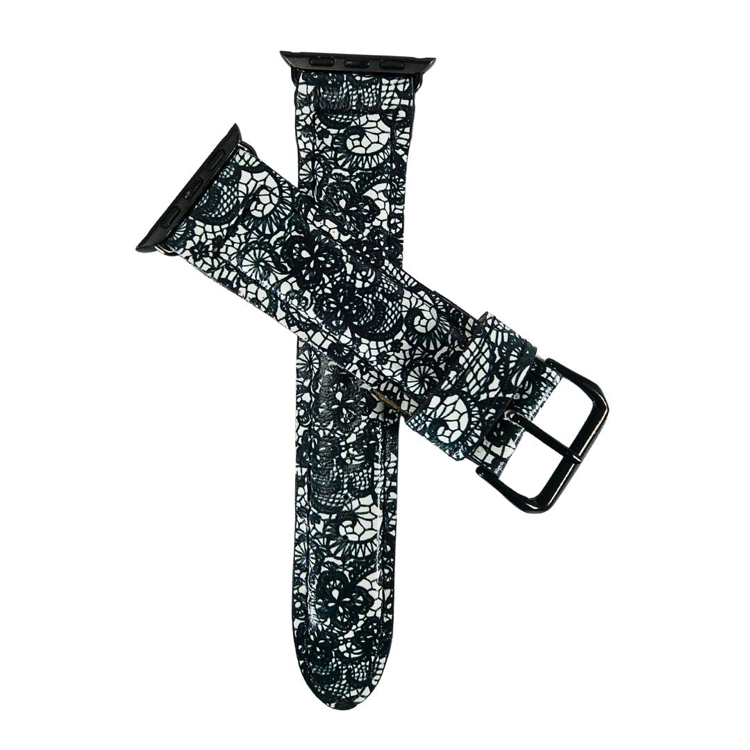 Black Lace Apple Watch Band  top