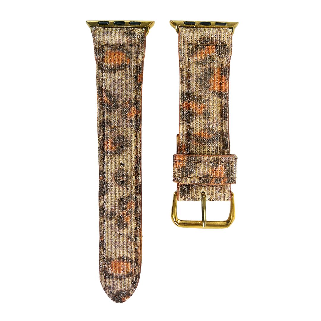 Brown Leopard  Apple Watch Band Glitter 