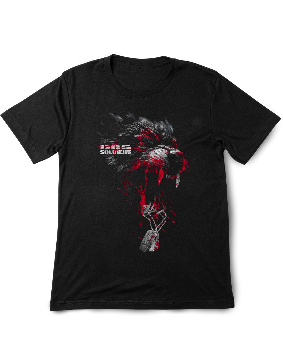 Dog Solder 2  Vintage Printed  Black Tee Shirt