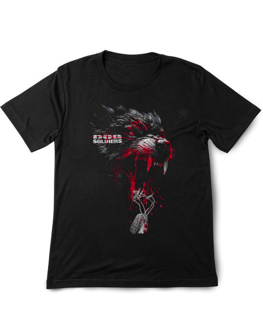 Dog Solder 2  Vintage Printed  Black Tee Shirt