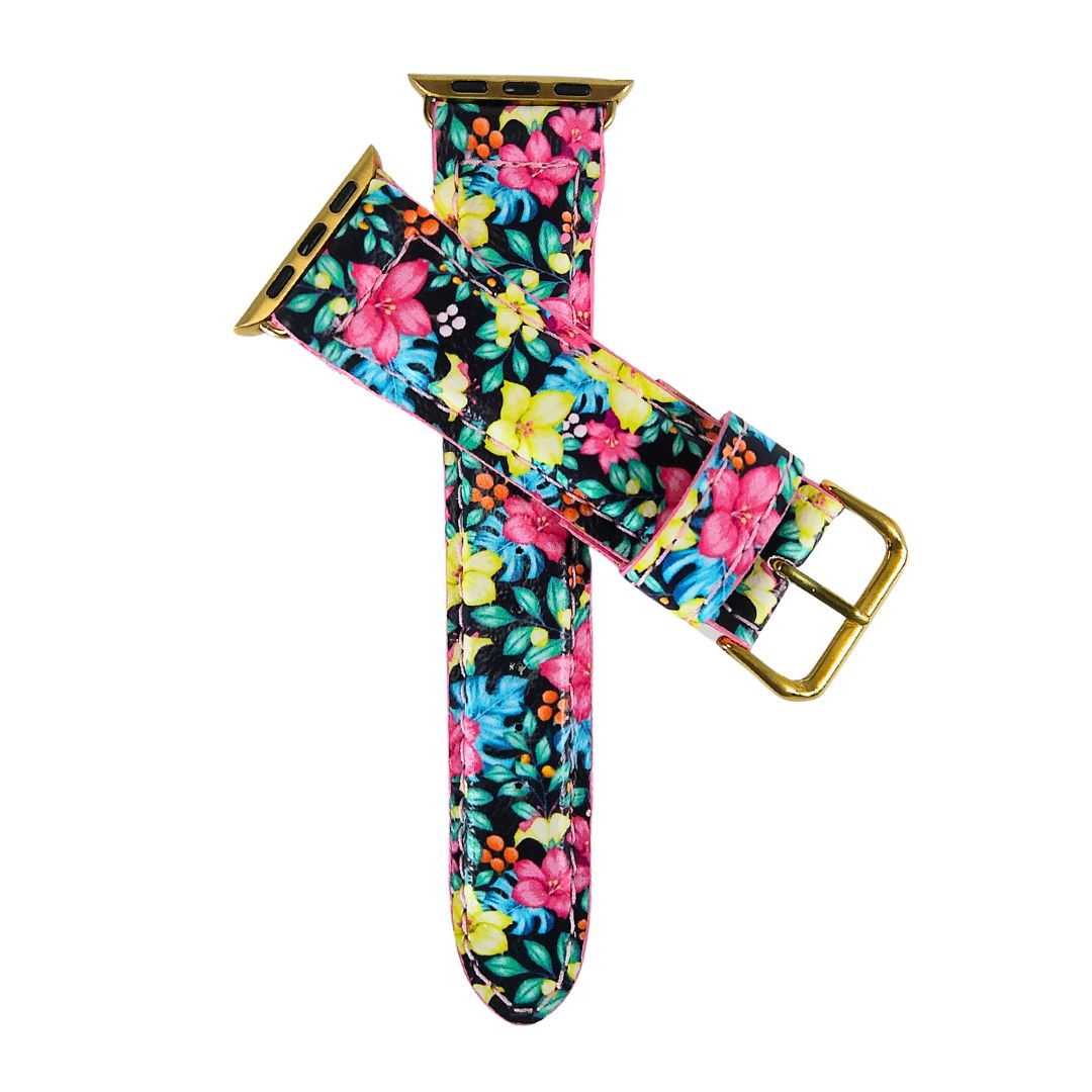 Garden Flowers Apple Watch Band side 