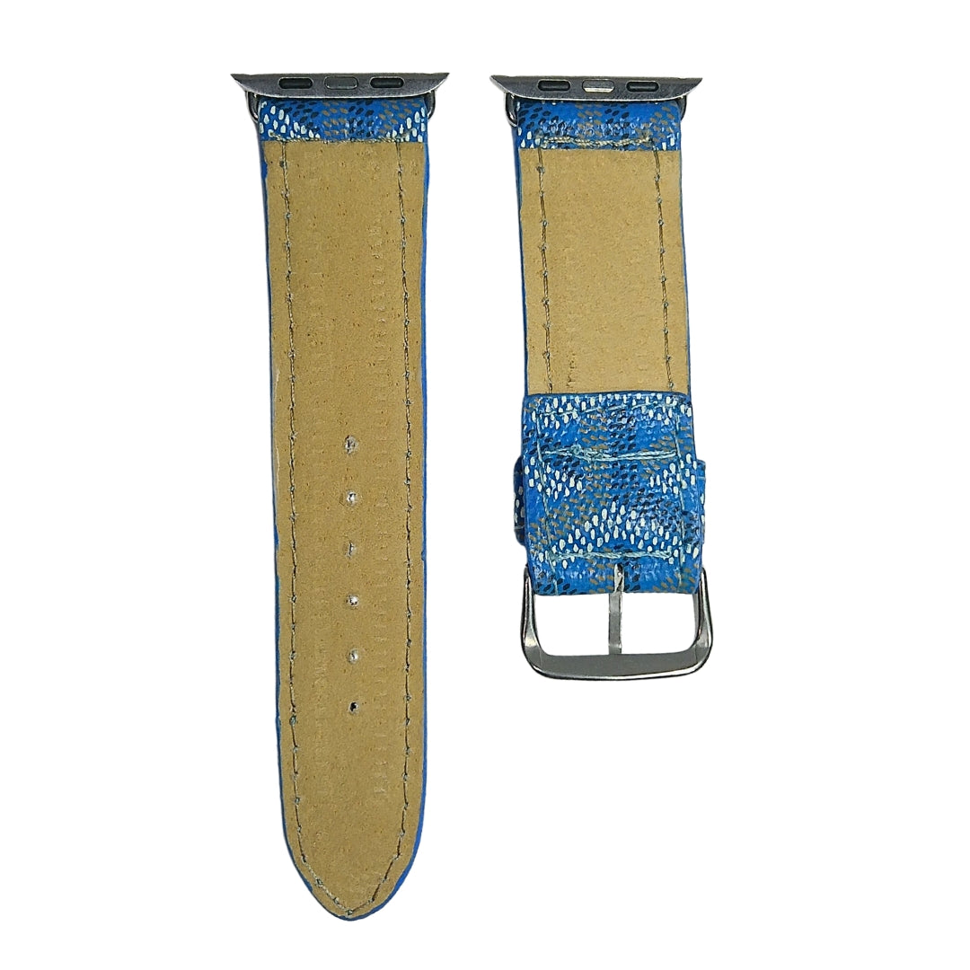 Maison Goyard Apple Watch Band  Blue Upcycled  Back