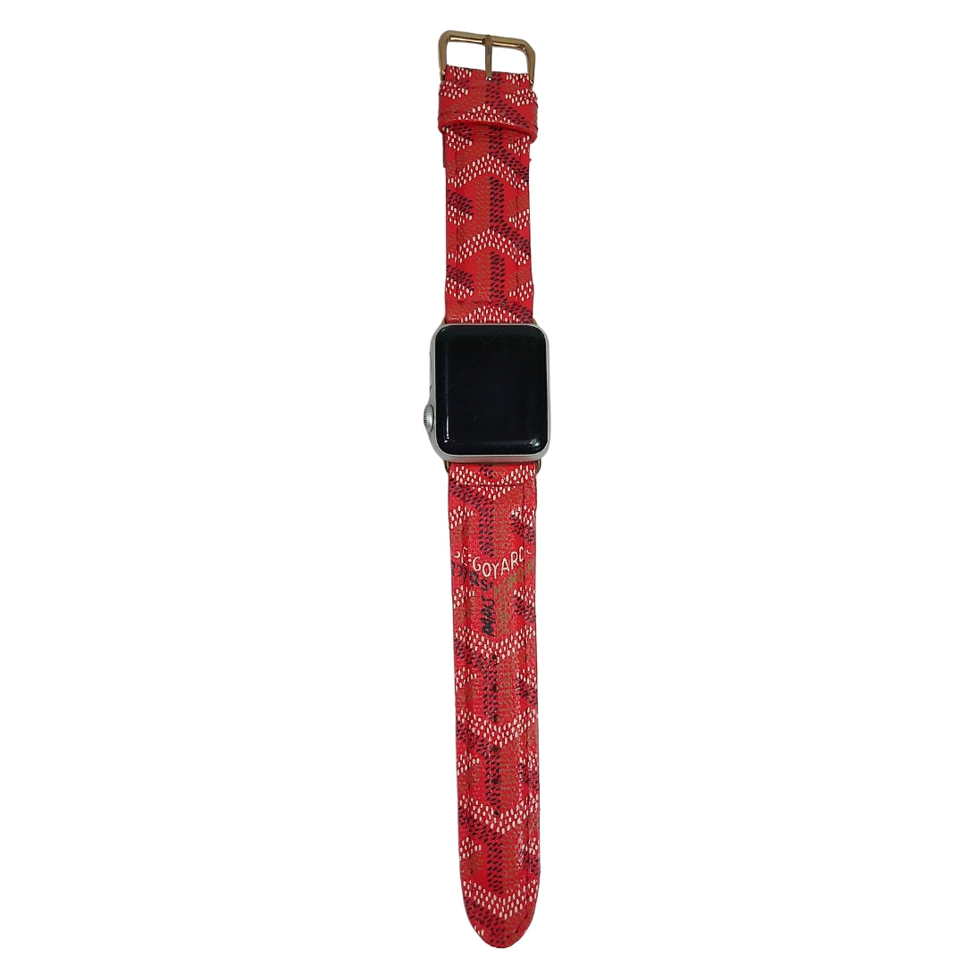 Maison Goyard Apple Watch Band Red Upcycled 2