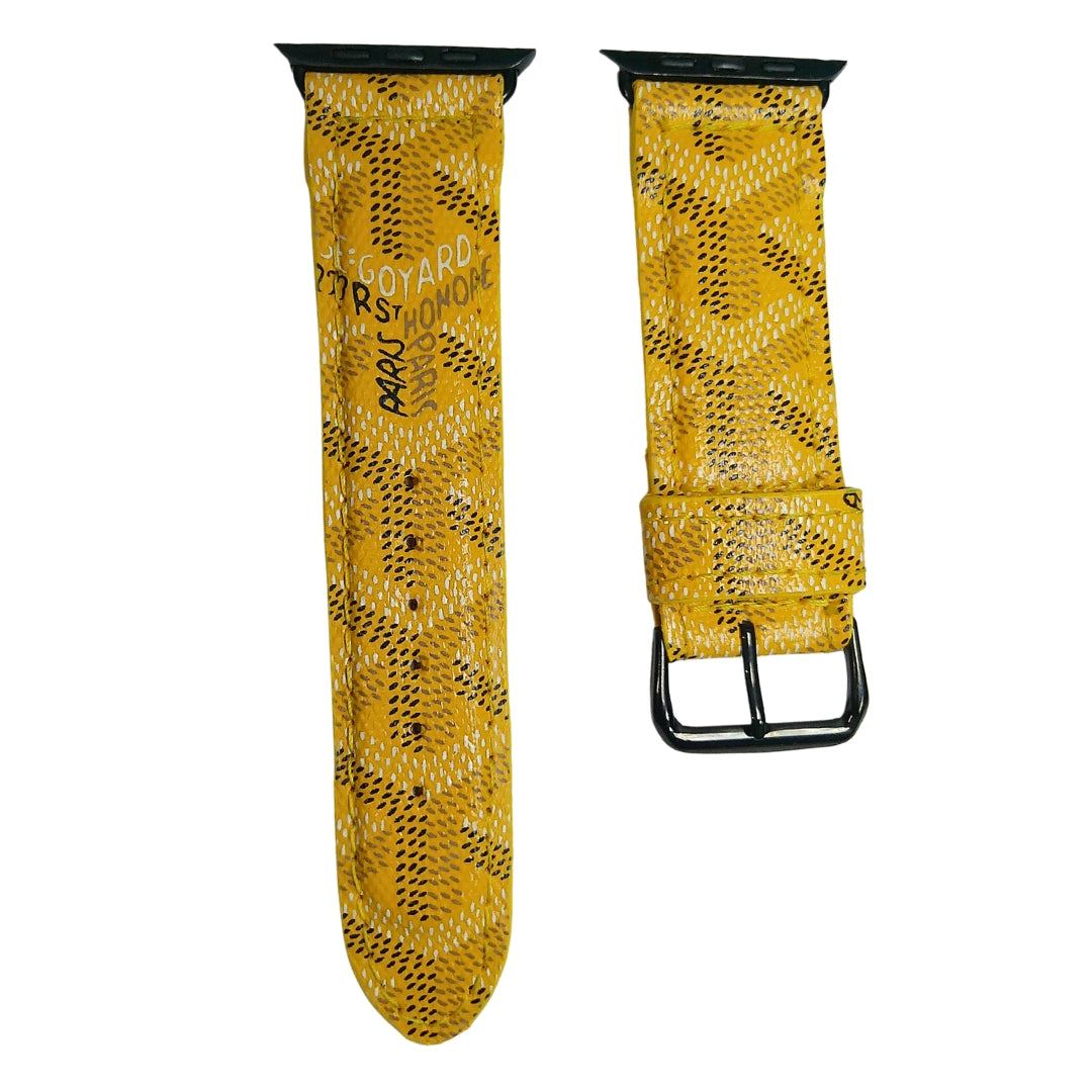 Maison Goyard Apple Watch Band Yellow Upcycled