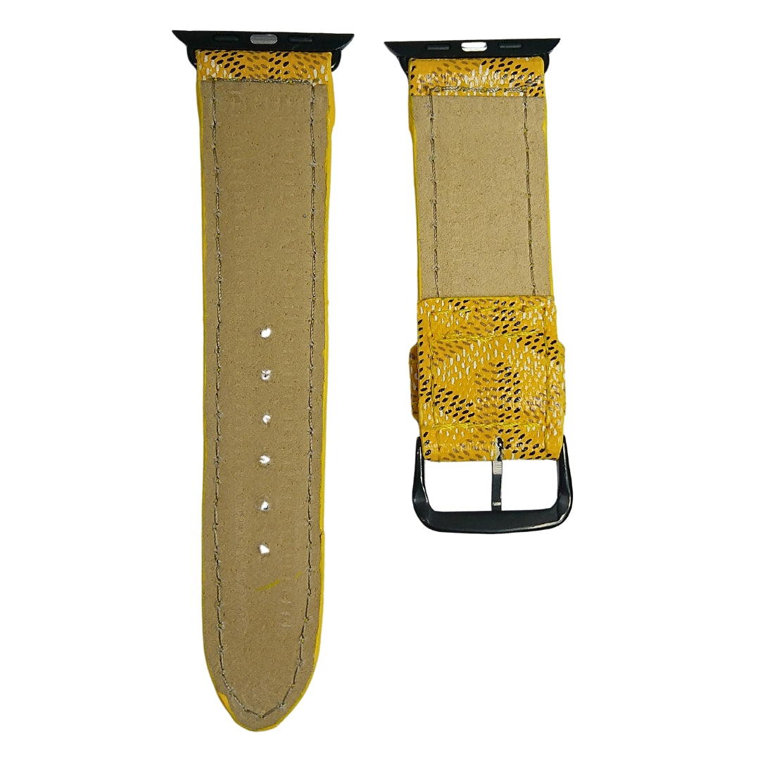 Maison Goyard Apple Watch Band Yellow Upcycled Back 