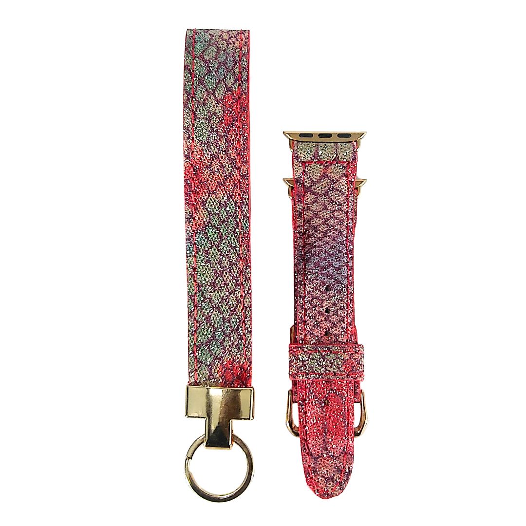 Red Snake Apple Watch Band Glitter
