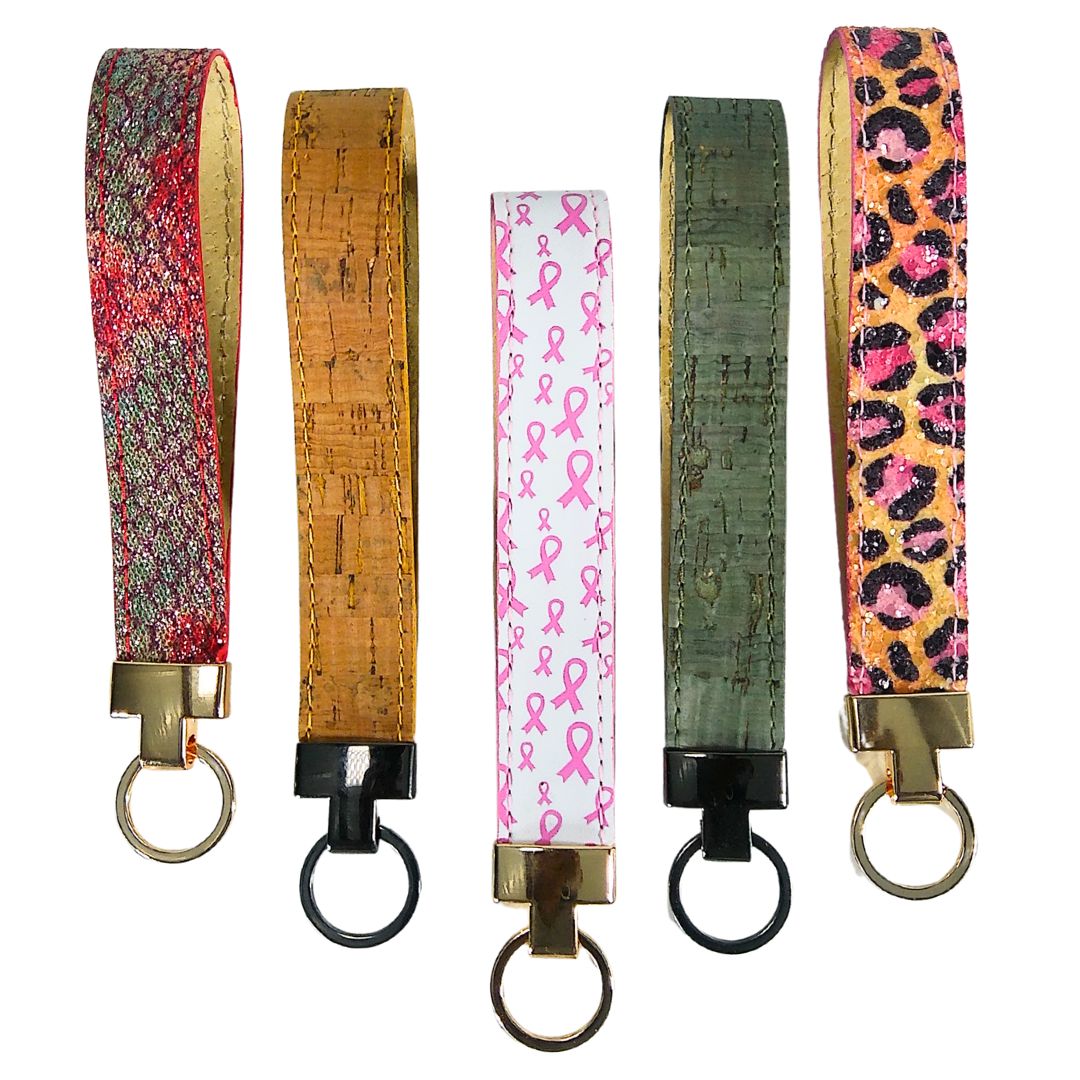 Printed Leather Key Fobs