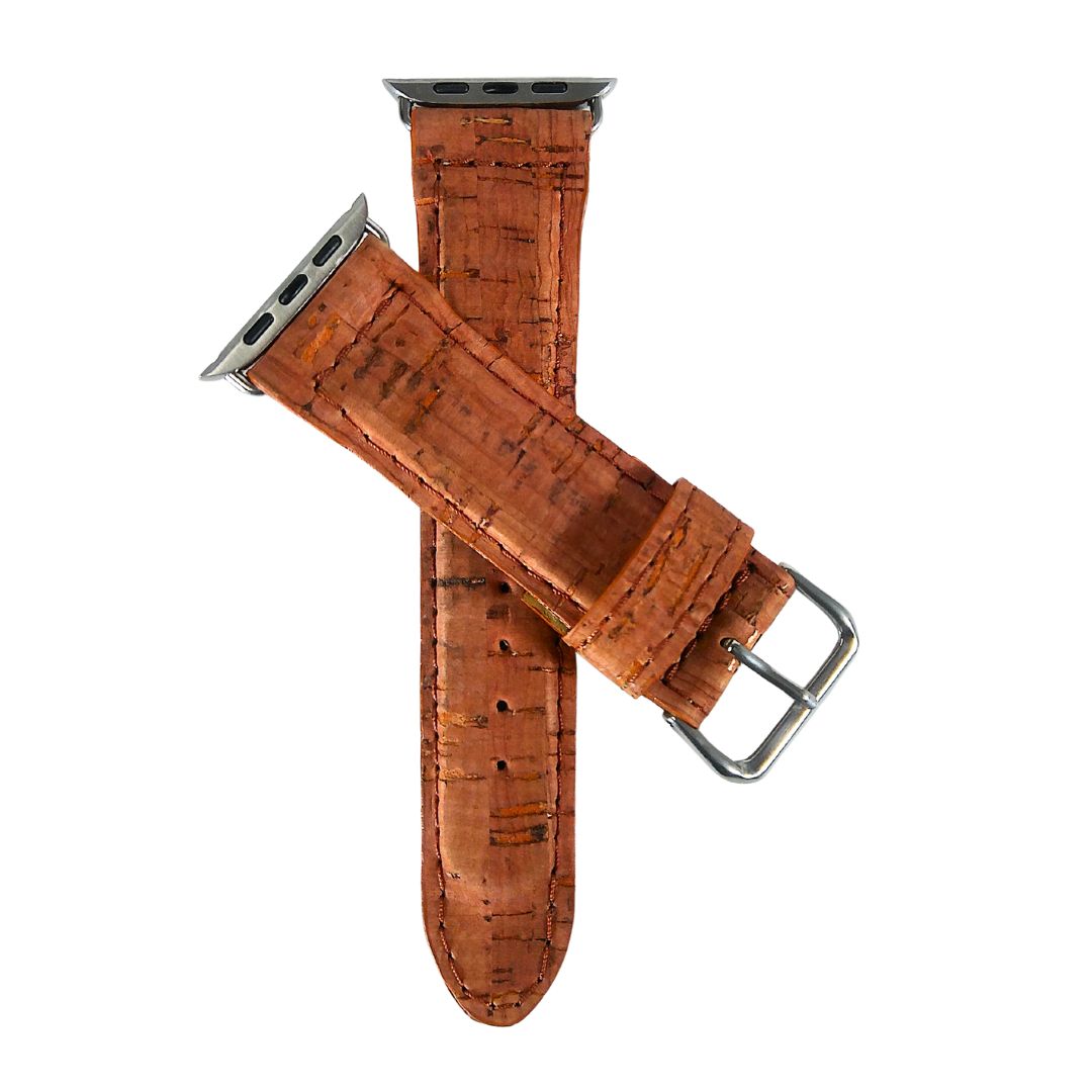 Rusty Orange Cork Apple Watch Band side