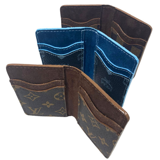 Upcycled GG / LV / MCM 6 Pocket Card Case